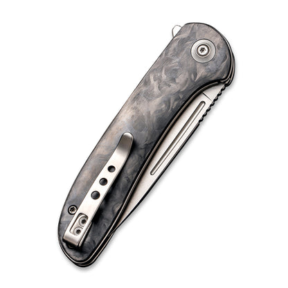WE Knife Co., Ltd™ Saakshi Liner Lock WE20020C-1 Black Marble Carbon Fiber CPM 20CV Stainless Steel Pocket Knife