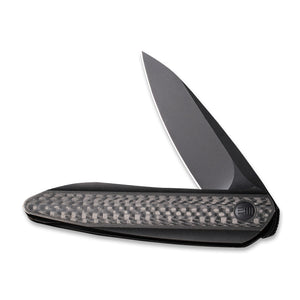 WE Knife Co., Ltd™ Black Void Opus Liner Lock WE2010V-1 Black Twill Carbon Fiber and Black Titanium CPM 20CV Stainless Steel Pocket Knife