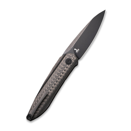 WE Knife Co., Ltd™ Black Void Opus Liner Lock WE2010V-1 Black Twill Carbon Fiber and Black Titanium CPM 20CV Stainless Steel Pocket Knife