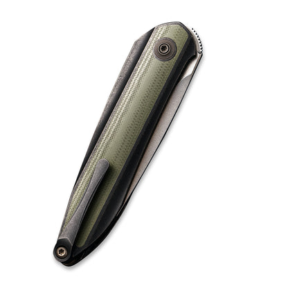 WE Knife Co., Ltd™ Black Void Opus Liner Lock WE2010V-2 Green G10 and Black Titanium CPM 20CV Stainless Steel Pocket Knife