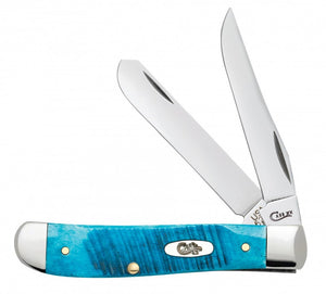 W.R. Case XX Knives Sawcut Caribbean Blue Bone Mini Trapper Stainless Pocket Knife 25593