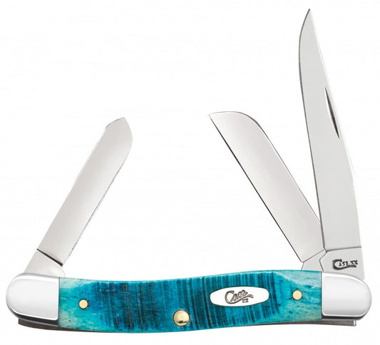 W.R. Case XX Knives Sawcut Caribbean Blue Bone Medium Stockman Stainless Pocket Knife 25597
