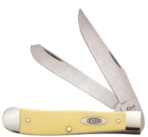 W.R. Case XX Knives Smooth Yellow Synthetic Trapper Carbon Steel Pocket Knife Clip 30114