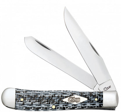 Case XX™ Knives Trapper Black White Carbon Fiber Stainless Pocket Knife 38920