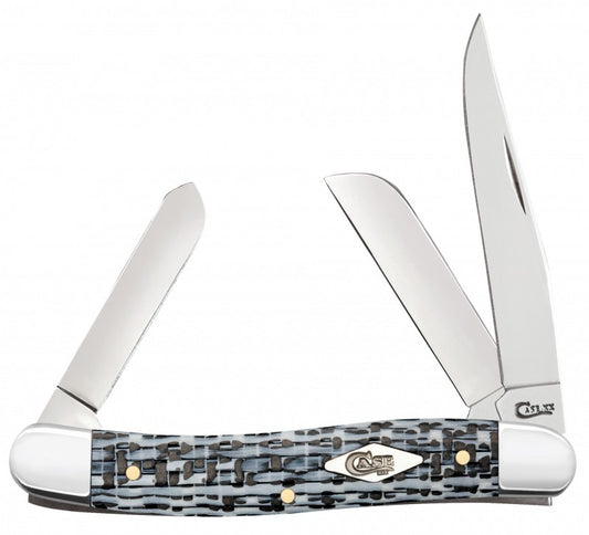 Case XX™ Knives Medium Stockman Black & White Carbon Fiber Stainless Pocket Knife 38923