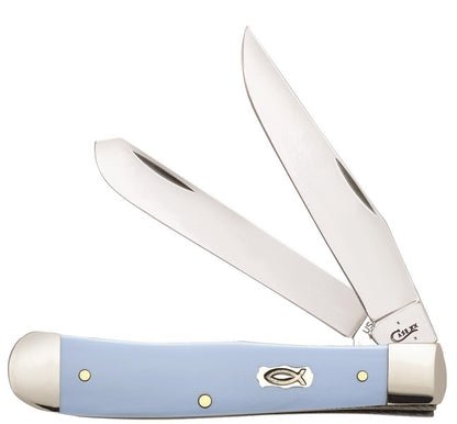 W.R. Case XX Knives Ichthus Blue Ice Synthetic Trapper Stainless Pocket Knife 63540