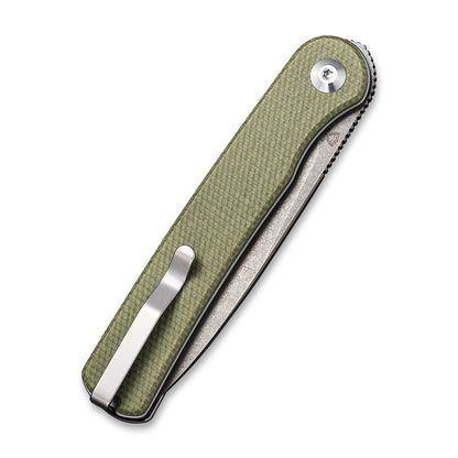 CIVIVI Knives™ Stylum Slip-joint C20010B-B Olive Micarta 10Cr15CoMoV Stainless Steel Pocket Knife