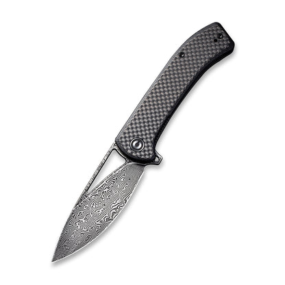 CIVIVI Knives™ Riffle Liner Lock C2024DS-1 Carbon Fiber & Black G10 Damascus Steel Pocket Knife
