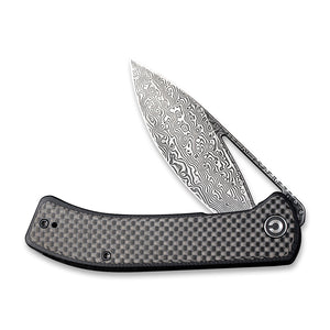 CIVIVI Knives™ Riffle Liner Lock C2024DS-1 Carbon Fiber & Black G10 Damascus Steel Pocket Knife