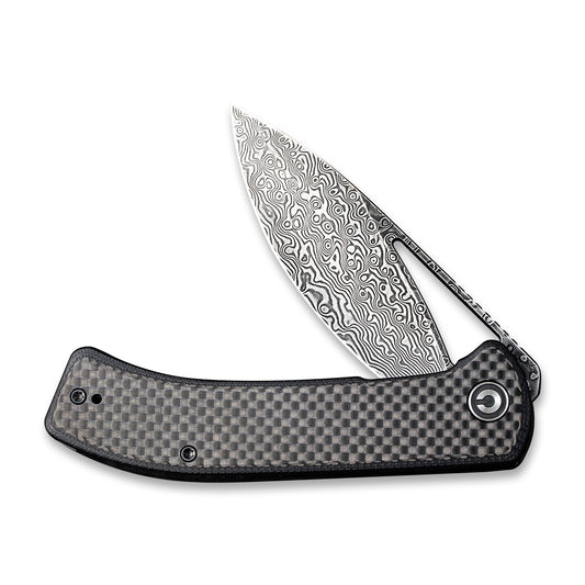 CIVIVI Knives™ Riffle Liner Lock C2024DS-1 Carbon Fiber & Black G10 Damascus Steel Pocket Knife