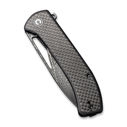 CIVIVI Knives™ Riffle Liner Lock C2024DS-1 Carbon Fiber & Black G10 Damascus Steel Pocket Knife