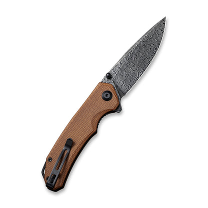 CIVIVI Knives™ Brazen Liner Lock C2102DS-1 Brown Micarta Damascus Steel Pocket Knife