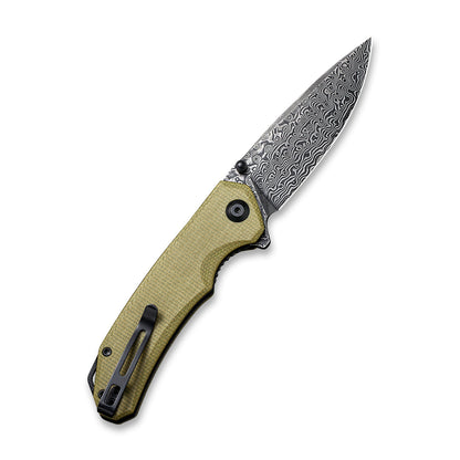 CIVIVI Knives™ Brazen Liner Lock C2102DS-2 Olive Micarta Damascus Steel Pocket Knife