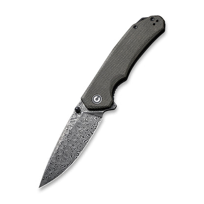 CIVIVI Knives™ Brazen Liner Lock C2102DS-3 Dark Green Micarta Damascus Steel Pocket Knife