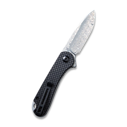 CIVIVI Knives™ Elementum Liner Lock C907DS Carbon Fiber & Black G10 Damascus Steel Pocket Knife