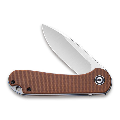 CIVIVI Knives™ Elementum Liner Lock C907M Brown Micarta D2 Stainless Steel Pocket Knife