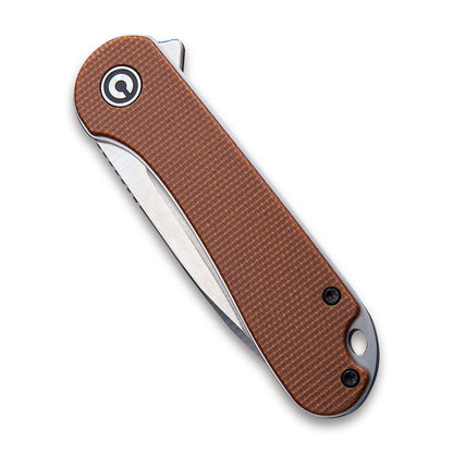 CIVIVI Knives™ Elementum Liner Lock C907M Brown Micarta D2 Stainless Steel Pocket Knife