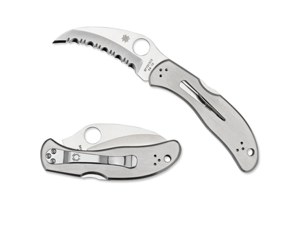 Spyderco Knives™ Harpy Lockback C08S Satin Finished Solid Stainless Steel VG-10 Stainless Steel Pocket Knife