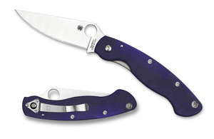 Spyderco Knives™ Service Liner Lock C36GPDBL Midnight Blue G-10 CPM S110V Stainless Steel Pocket Knife