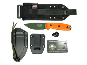 ESEE Knives™ Full-Tang Fixed Blade 3PM-MB-OD Orange G10 1095 Carbon Steel Knife