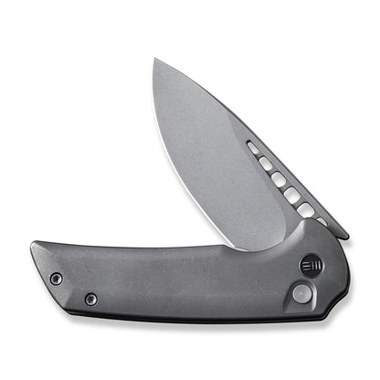 WE Knife Co., Ltd™ Mini Malice Button Lock WE054BL-2 Gray 6AL4V Titanium CPM 20CV Stainless Steel Pocket Knife