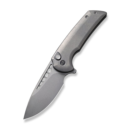 WE Knife Co., Ltd™ Mini Malice Button Lock WE054BL-2 Gray 6AL4V Titanium CPM 20CV Stainless Steel Pocket Knife