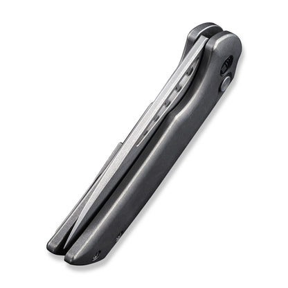 WE Knife Co., Ltd™ Mini Malice Button Lock WE054BL-2 Gray 6AL4V Titanium CPM 20CV Stainless Steel Pocket Knife