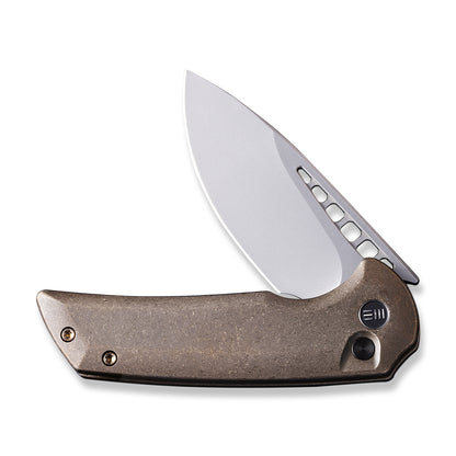 WE Knife Co., Ltd™ Mini Malice Button Lock WE054BL-4 Bronze 6AL4V Titanium CPM 20CV Stainless Steel Pocket Knife