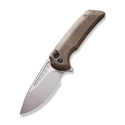 WE Knife Co., Ltd™ Mini Malice Button Lock WE054BL-4 Bronze 6AL4V Titanium CPM 20CV Stainless Steel Pocket Knife
