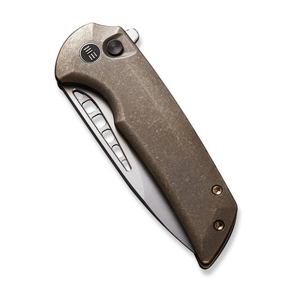 WE Knife Co., Ltd™ Mini Malice Button Lock WE054BL-4 Bronze 6AL4V Titanium CPM 20CV Stainless Steel Pocket Knife