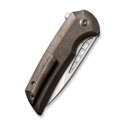 WE Knife Co., Ltd™ Mini Malice Button Lock WE054BL-4 Bronze 6AL4V Titanium CPM 20CV Stainless Steel Pocket Knife