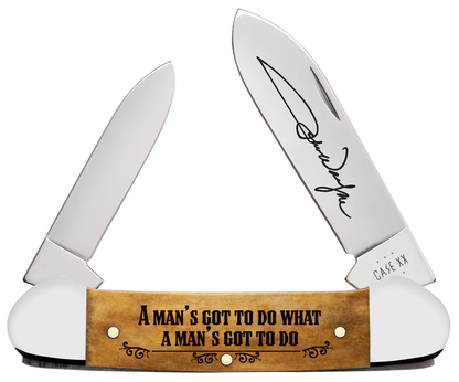 W.R. Case XX Knives John Wayne Canoe Smooth Antique Bone 10717 Stainless Steel Pocket Knife