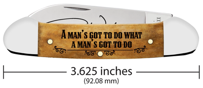 W.R. Case XX Knives John Wayne Canoe Smooth Antique Bone 10717 Stainless Steel Pocket Knife