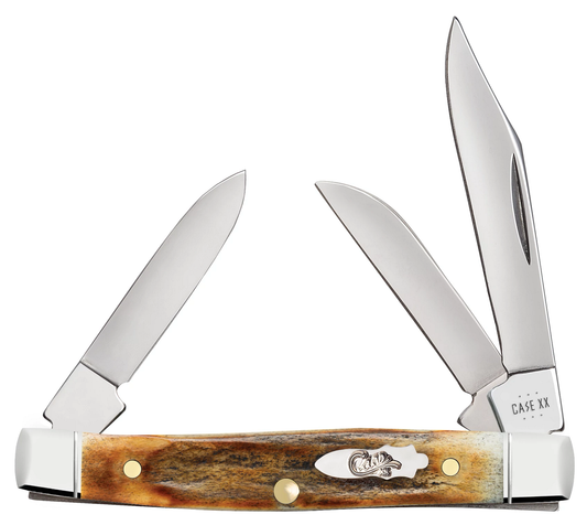 W.R. Case XX Knives Shot Show Small Stockman 10759 Burnt Stag Stainless Pocket Knife
