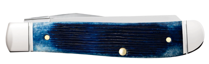 W.R. Case XX Knives Shot Show Mini Trapper 10777 Barnboard Jig Navy Blue Bone Stainless Pocket Knife