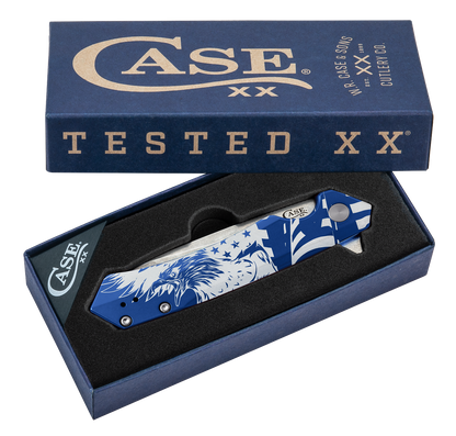 W.R. Case XX Knives Shot Show Kinzua 10780 Blue Aluminum S35VN Stainless Pocket Knife