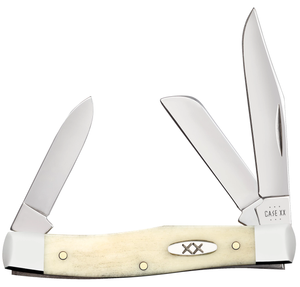 W.R. Case XX Knives Medium Stockman Smooth Natural Bone 13311 Stainless Steel Pocket Knife
