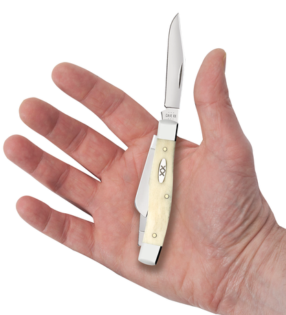 W.R. Case XX Knives Medium Stockman Smooth Natural Bone 13311 Stainless Steel Pocket Knife