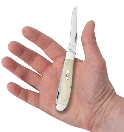 W.R. Case XX Knives Mini Trapper Smooth Natural Bone 13313 Stainless Steel Pocket Knife