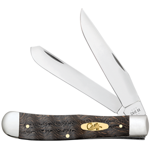 W.R. Case XX Knives Trapper Black Curly Oak Wood 14000 Stainless Steel Pocket Knife