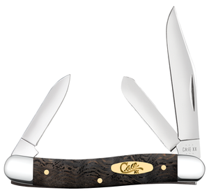 W.R. Case XX Knives Medium Stockman Black Curly Oak Wood 14001 Stainless Steel Pocket Knife