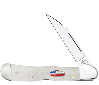 Case XX™ Knives Copperlock Stars & Stripes Natural Bone 14095 Carbon Pocket Knife