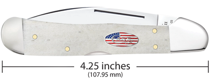 Case XX™ Knives Copperlock Stars & Stripes Natural Bone 14095 Carbon Pocket Knife