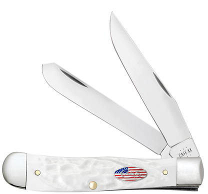 W.R. Case XX Knives Trapper Stars & Stripes Rough White 14100 Stainless Pocket Knife