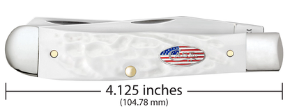W.R. Case XX Knives Trapper Stars & Stripes Rough White 14100 Stainless Pocket Knife