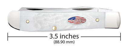W.R. Case XX Knives Mini Trapper Stars & Stripes Rough White 14101 Stainless Pocket Knife