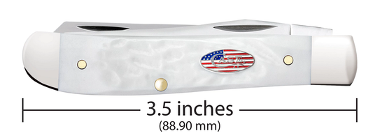 W.R. Case XX Knives Mini Trapper Stars & Stripes Rough White 14101 Stainless Pocket Knife