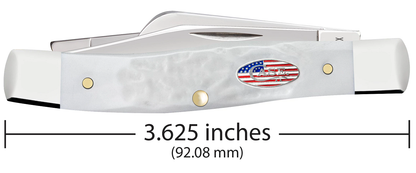 W.R. Case XX Knives Medium Stockman Stars & Stripes Rough White 14102 Stainless Pocket Knife