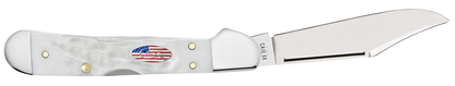 W.R. Case XX Knives Mini Copperlock Stars & Stripes Rough White 14104 Stainless Pocket Knife