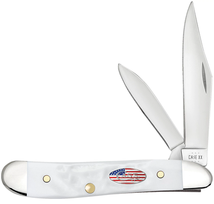 W.R. Case XX Knives Peanut Stars & Stripes Rough White 14105 Stainless Pocket Knife